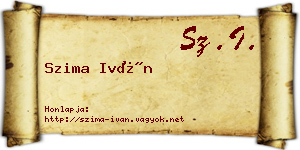 Szima Iván névjegykártya