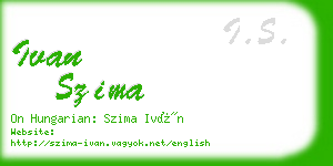 ivan szima business card